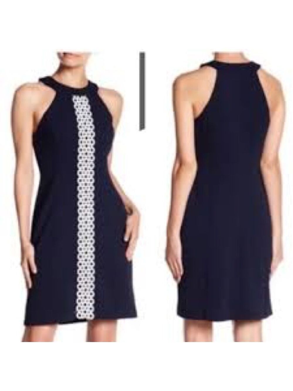 Eliza J Navy and White Sheath  Dress Sz 6